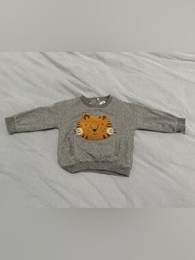 Gray toddler Sweatshirt with Tiger Patch